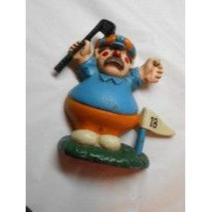 Vintage Cast Iron Metal Doorstop Door Stop Chubby Golfer Playing Golf 18th Hole